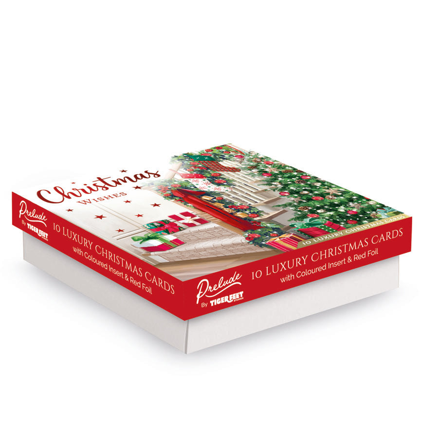 Prelude C160S Christmas Boxed Cards Open 10pk - Tiger Feet Ireland