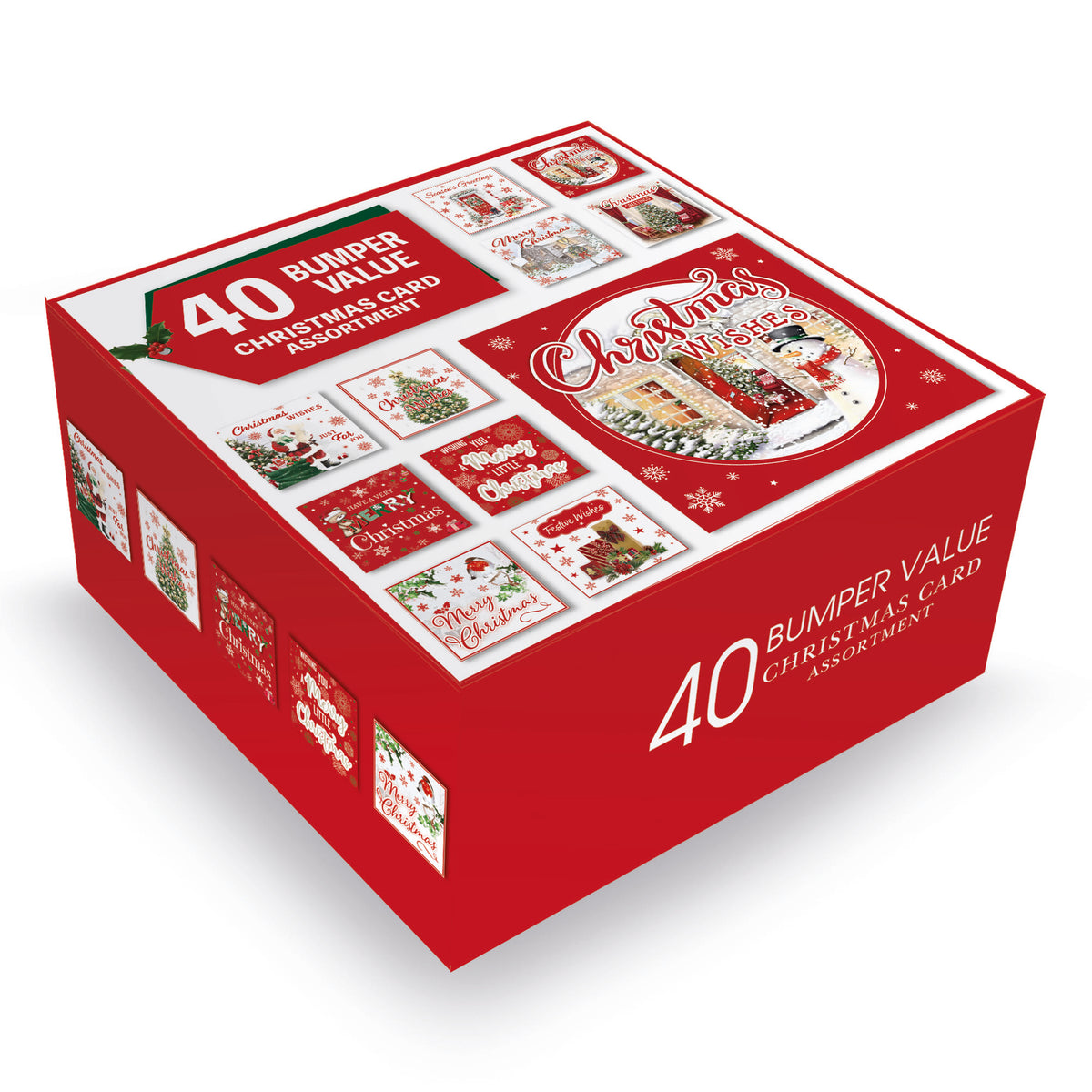 Tiger Feet Christmas Square Boxed Cards 40pk - Tiger Feet Ireland
