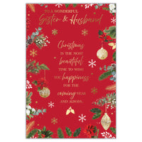 Prelude C75 Christmas Cards Sister & Husband 6pk - Tiger Feet Ireland