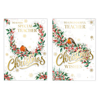 Poppyhill C50 Christmas Cards Teacher 12pk - Tiger Feet Ireland
