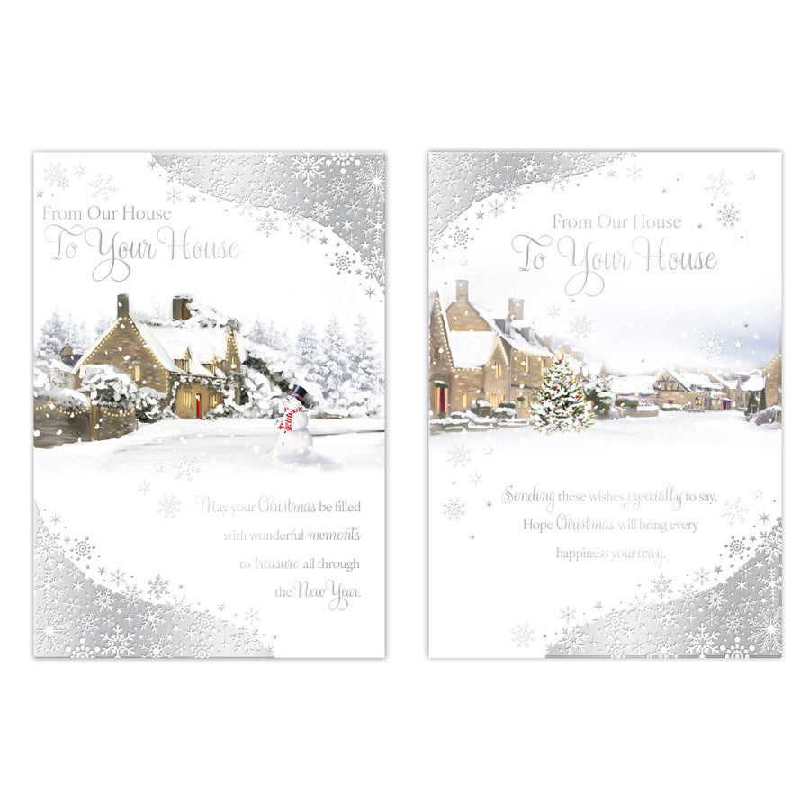 Poppyhill C50 Christmas Cards House To House 12pk - Tiger Feet Ireland