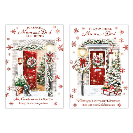 Poppyhill C50 Christmas Cards Mum & Dad 12pk