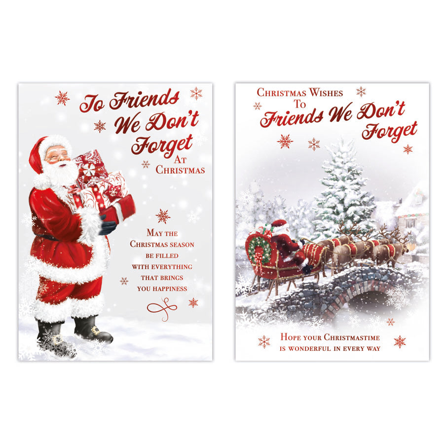 Poppyhill C50 Christmas Cards Friends 12pk - Tiger Feet Ireland
