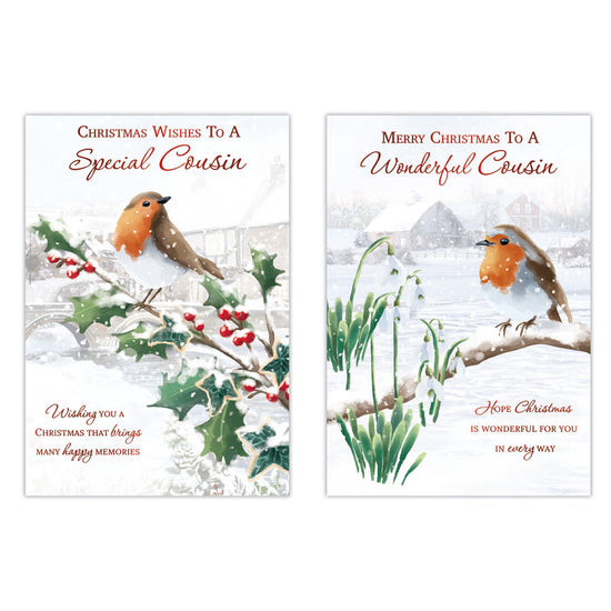 Poppyhill C50 Christmas Cards Cousin 12pk