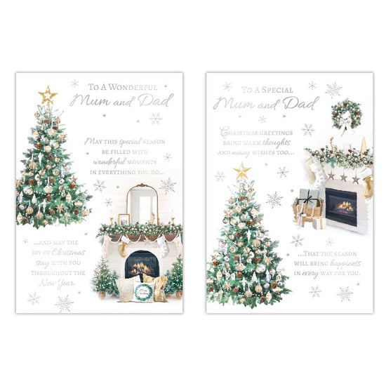 Poppyhill C50 Christmas Cards Mum & Dad 12pk