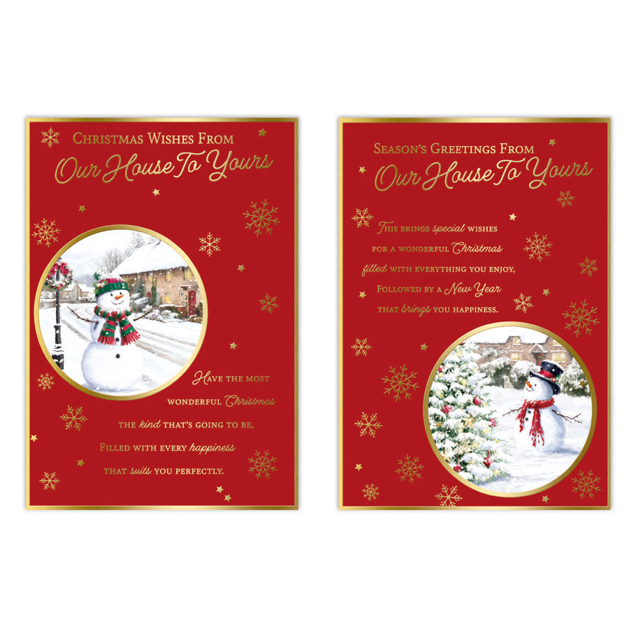 Poppyhill C50 Christmas Cards Our House 12pk - Tiger Feet Ireland