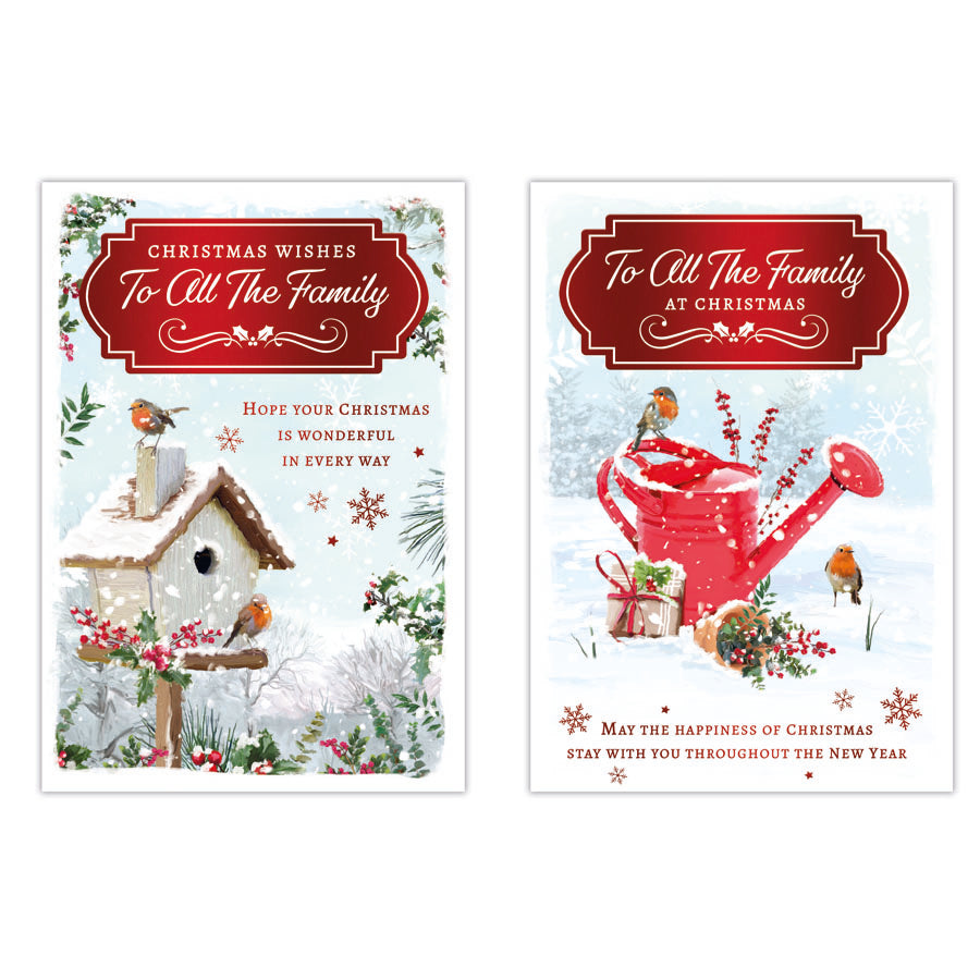 Poppyhill C50 Christmas Cards All The Family 12pk - Tiger Feet Ireland