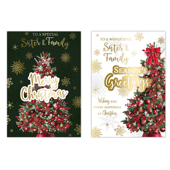 Poppyhill C50 Christmas Cards Sister & Family 12pk
