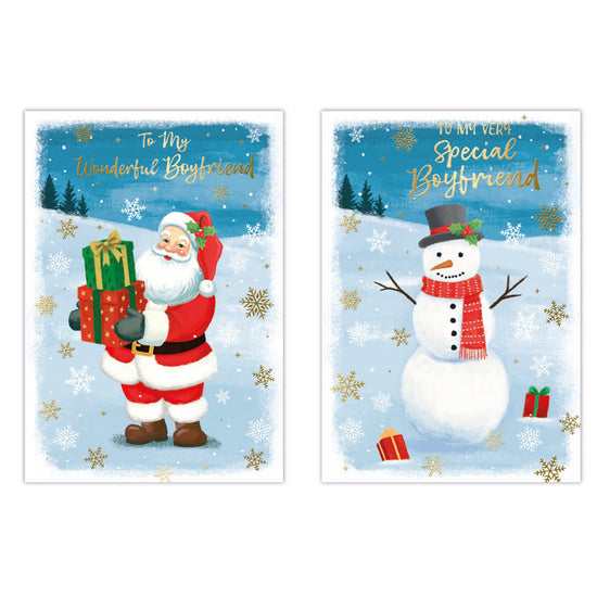 Poppyhill C50 Christmas Cards Boyfriend 12pk