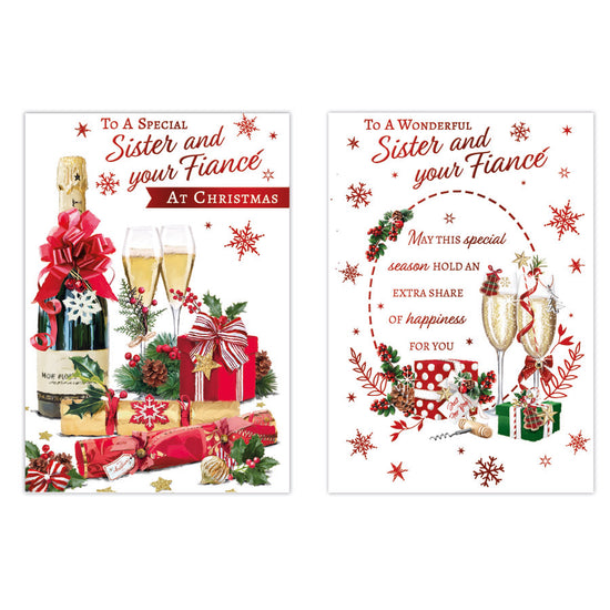Poppyhill C50 Christmas Cards Sister & Fiancé 12pk