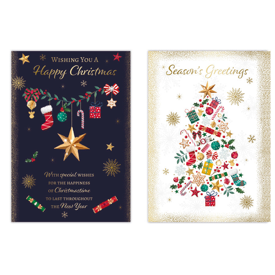 Poppyhill C50 Christmas Cards Open 12pk - Tiger Feet Ireland