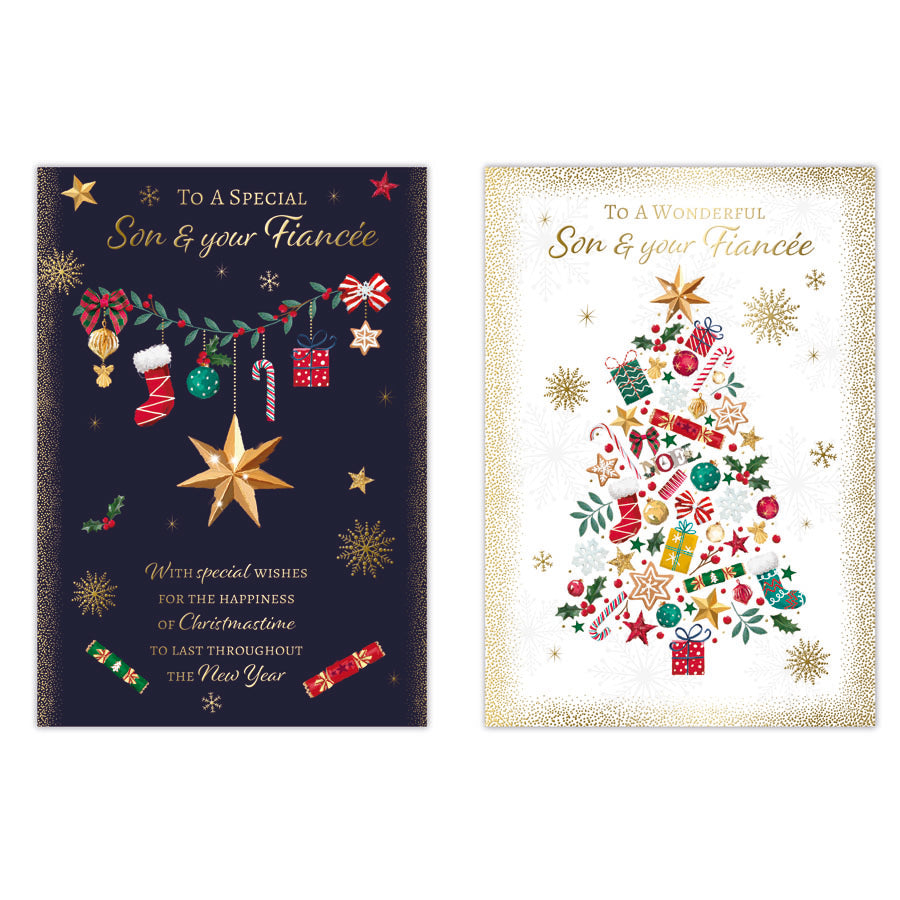 Poppyhill C50 Christmas Cards Son & Fiancée 12pk - Tiger Feet Ireland