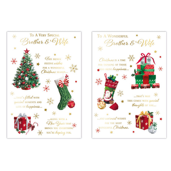 Poppyhill C50 Christmas Cards Brother & Wife 12pk