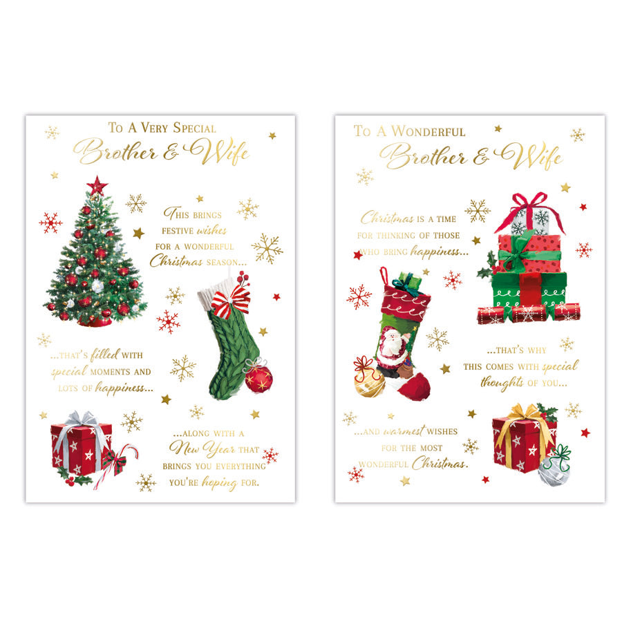 Poppyhill C50 Christmas Cards Brother & Wife 12pk - Tiger Feet Ireland