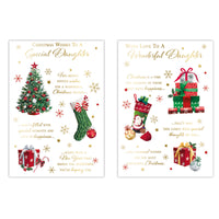 Poppyhill C50 Christmas Cards Daughter 12pk - Tiger Feet Ireland