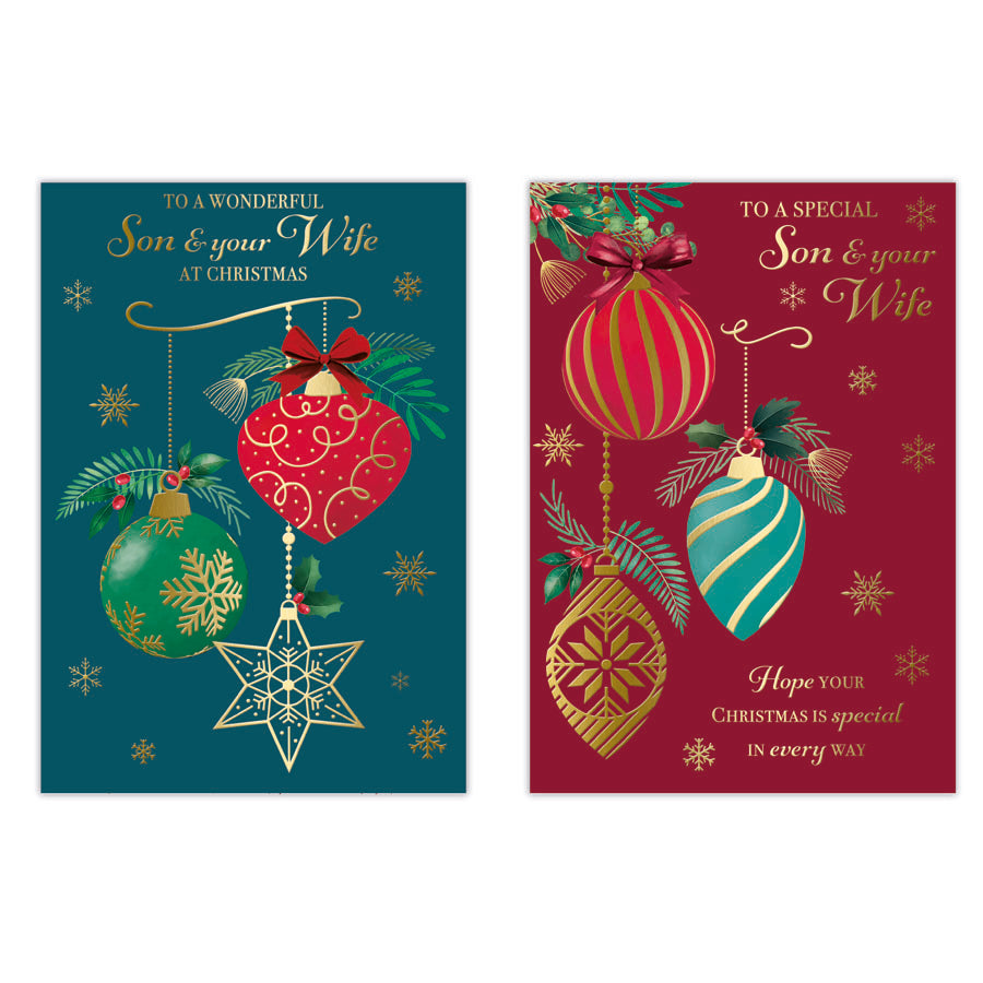 Poppyhill C50 Christmas Cards Son & Wife 12pk - Tiger Feet Ireland