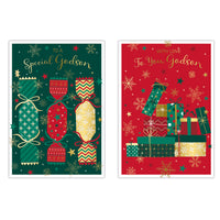 Poppyhill C50 Christmas Cards Godson 12pk - Tiger Feet Ireland