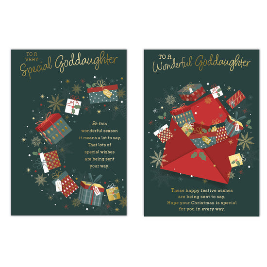 Poppyhill C50 Christmas Cards Goddaughter 12pk