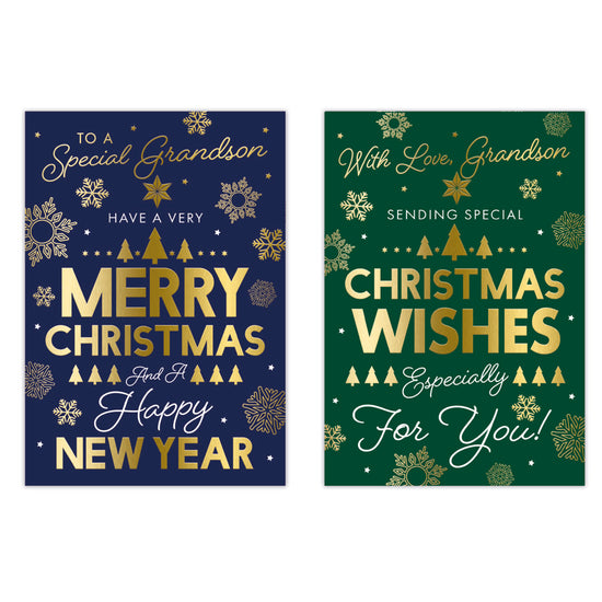 Poppyhill C50 Christmas Cards Grandson 12pk