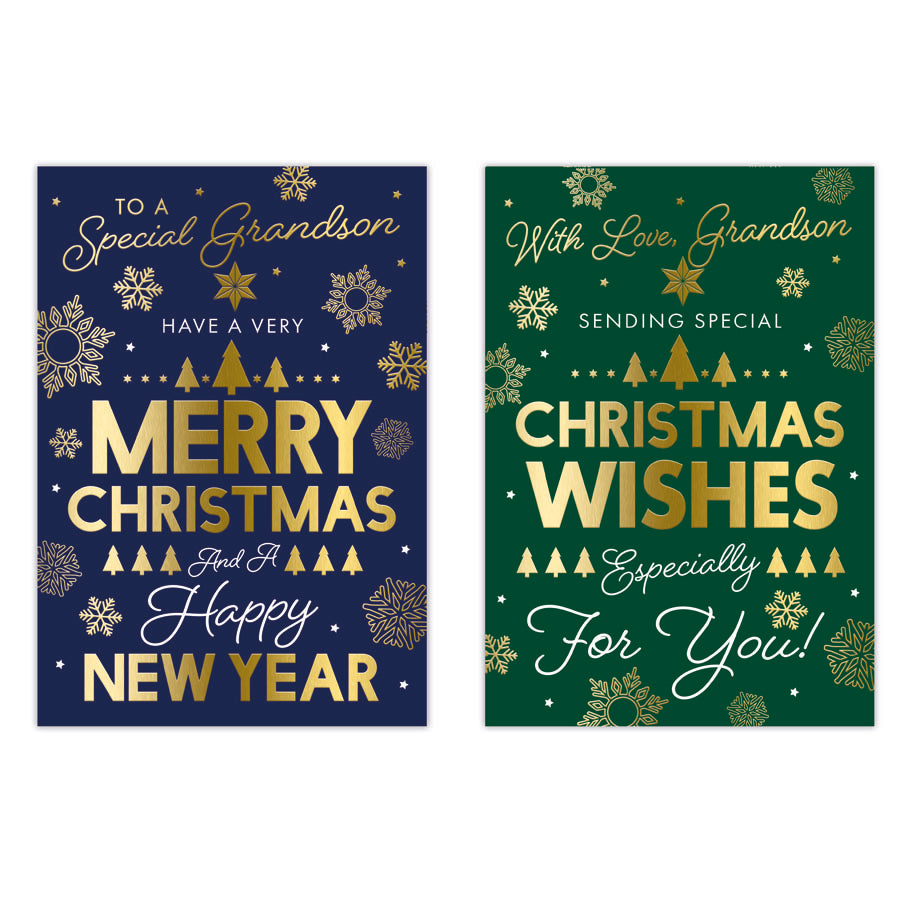 Poppyhill C50 Christmas Cards Grandson 12pk - Tiger Feet Ireland