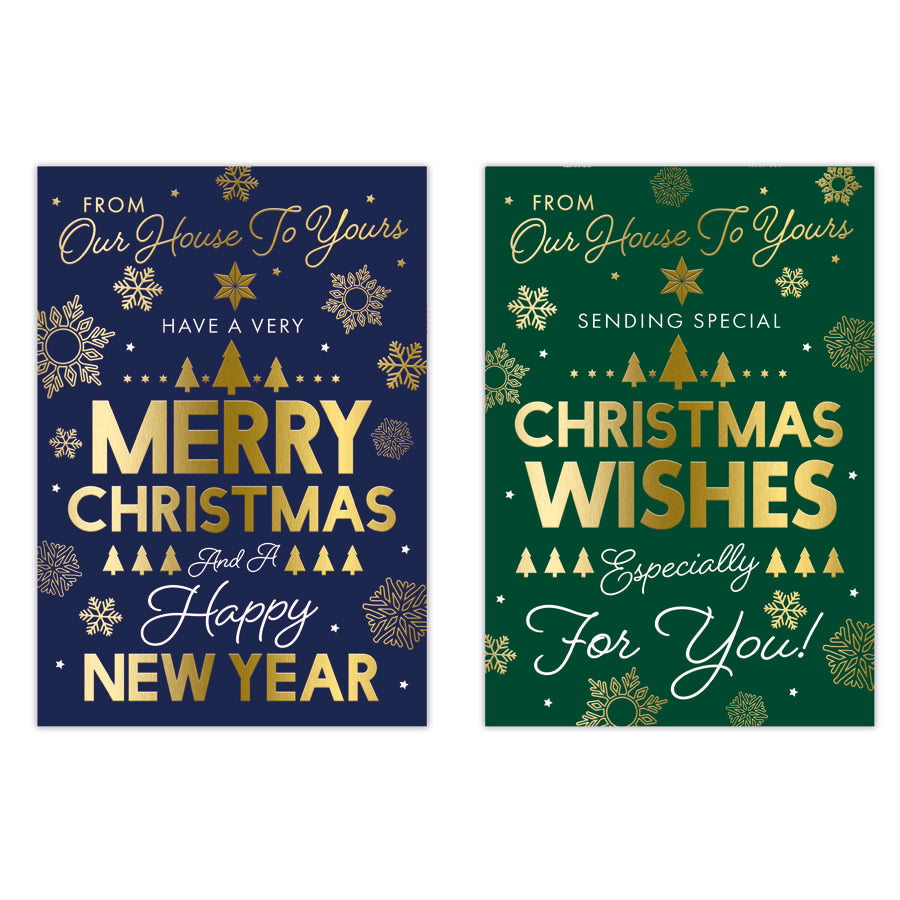 Poppyhill C50 Christmas Cards House To House 12pk - Tiger Feet Ireland