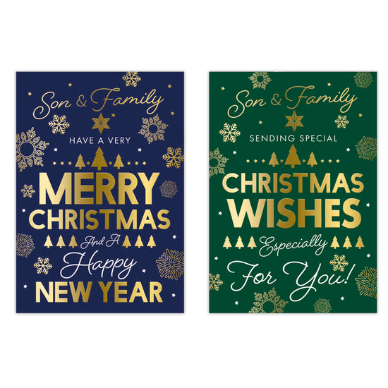 Poppyhill C50 Christmas Cards Son & Family 12pk