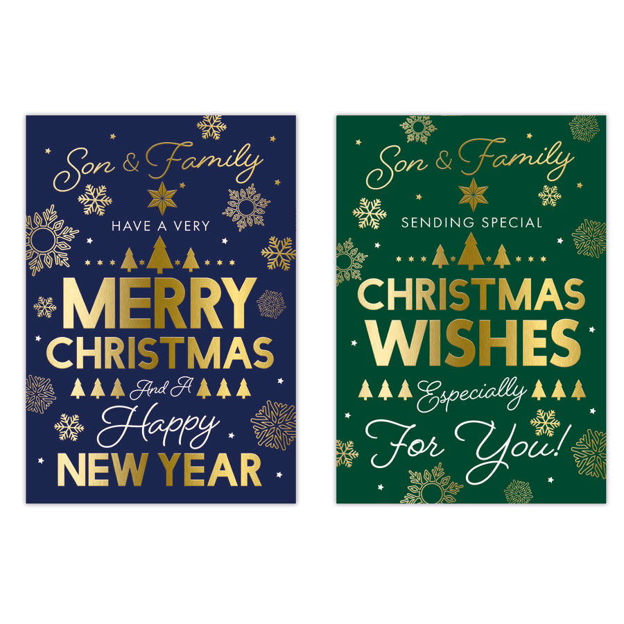 Poppyhill C50 Christmas Cards Son & Family 12pk - Tiger Feet Ireland