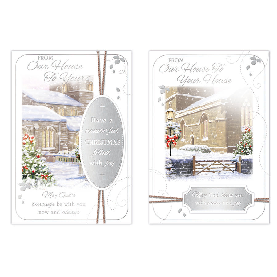 Poppyhill C50 Christmas Cards House To House 12pk - Tiger Feet Ireland