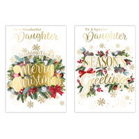 Poppyhill C50 Christmas Cards Daughter 12pk - Tiger Feet Ireland