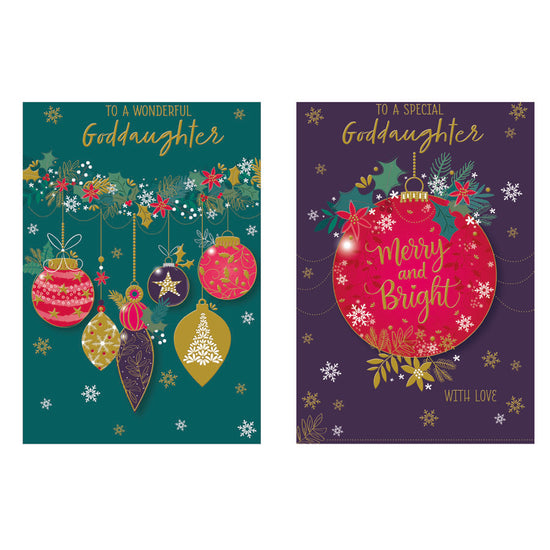 Poppyhill C50 Christmas Cards Goddaughter 12pk
