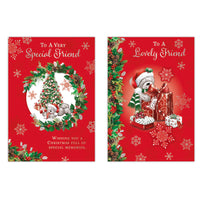 Poppyhill C50 Christmas Cards Friend 12pk - Tiger Feet Ireland