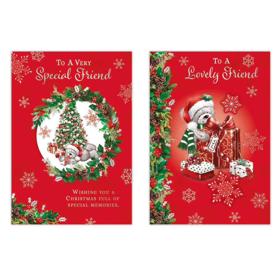 Poppyhill C50 Christmas Cards Friend 12pk - Tiger Feet Ireland