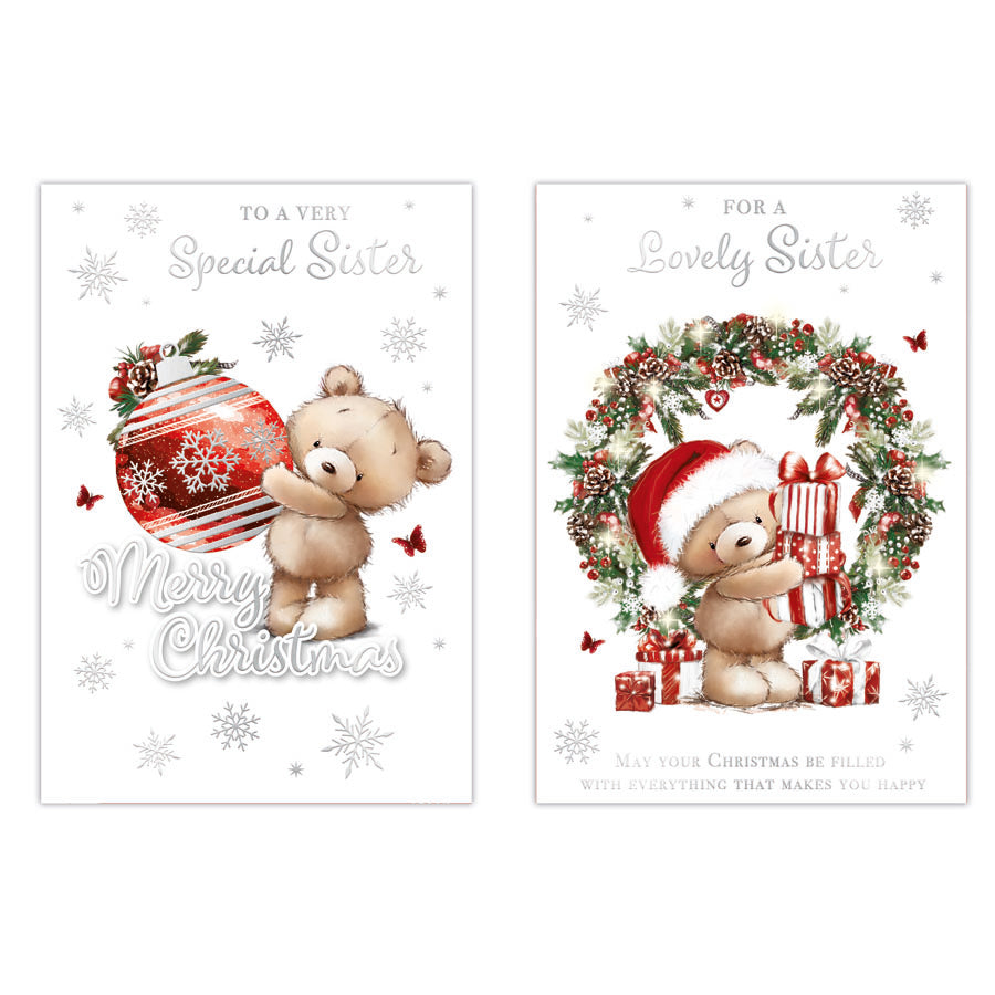 Poppyhill C50 Christmas Cards Sister 12pk - Tiger Feet Ireland