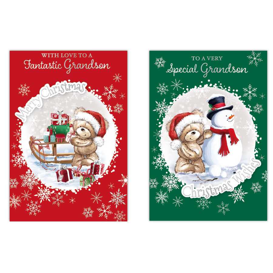 Poppyhill C50 Christmas Cards Grandson 12pk - Tiger Feet Ireland