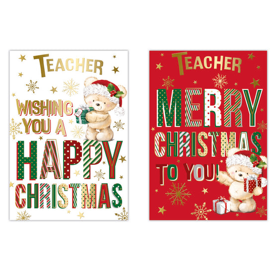 Poppyhill C50 Christmas Cards Teacher 12pk
