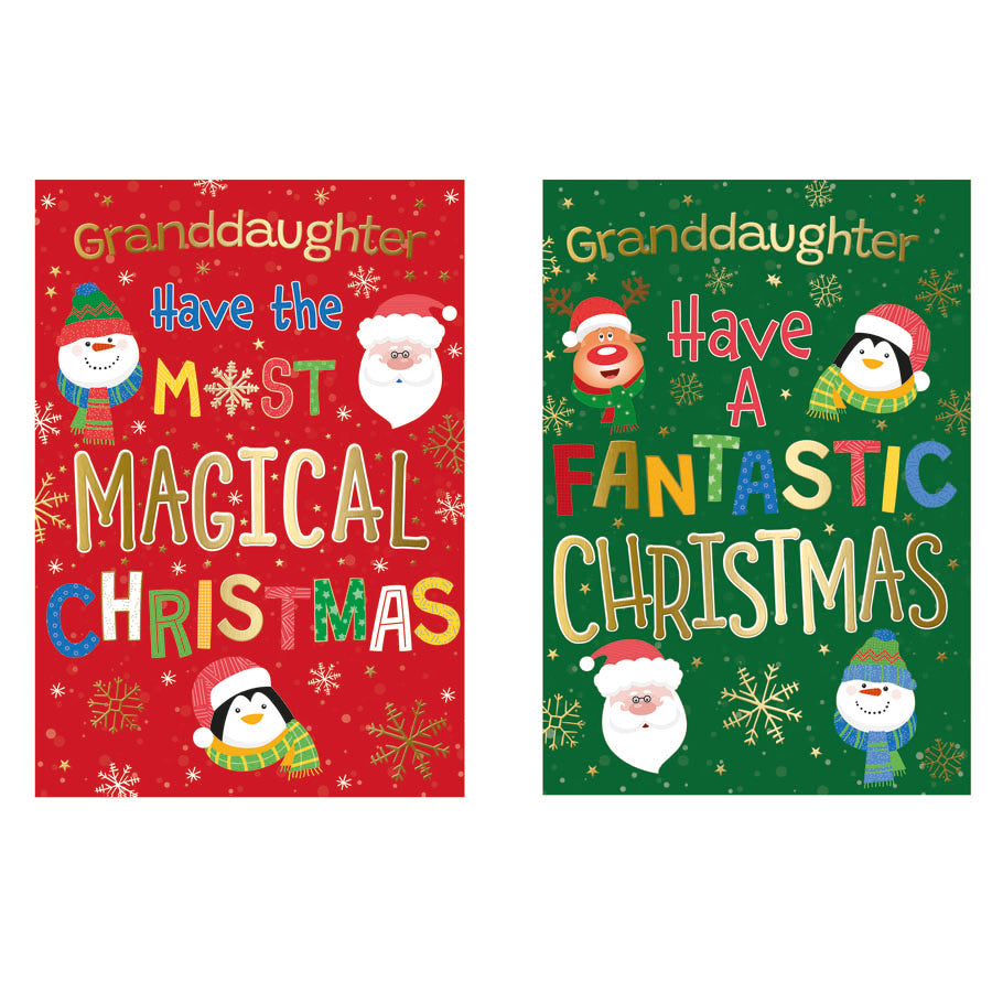 Poppyhill C50 Christmas Cards Granddaughter 12pk - Tiger Feet Ireland