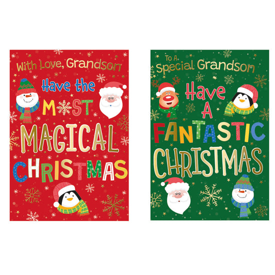 Poppyhill C50 Christmas Cards Grandson 12pk