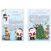 Poppyhill C50 Christmas Cards Godson 12pk - Tiger Feet Ireland