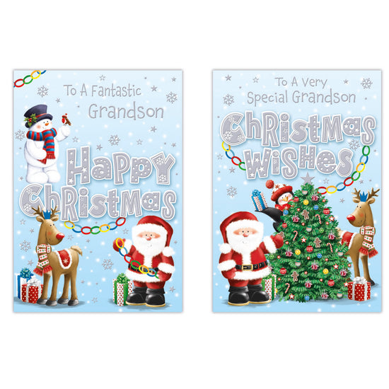 Poppyhill C50 Christmas Cards Grandson 12pk