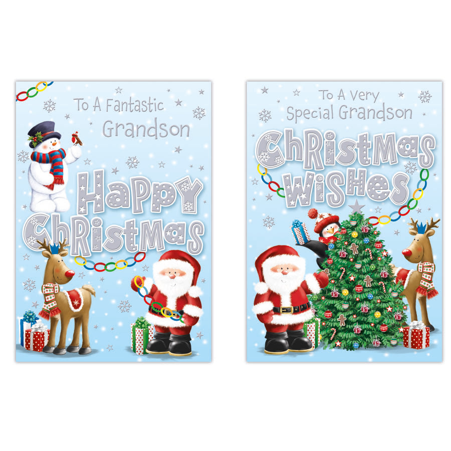 Poppyhill C50 Christmas Cards Grandson 12pk - Tiger Feet Ireland
