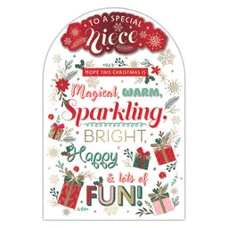 Prelude Platinum C75 Christmas Cards Niece 6pk - Tiger Feet Ireland