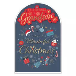 Prelude Platinum C75 Christmas Cards Grandson 6pk - Tiger Feet Ireland