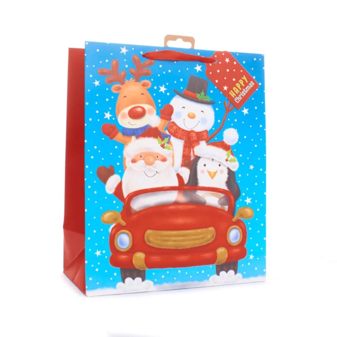 Gift Bag Santa & Friends Large 12pk
