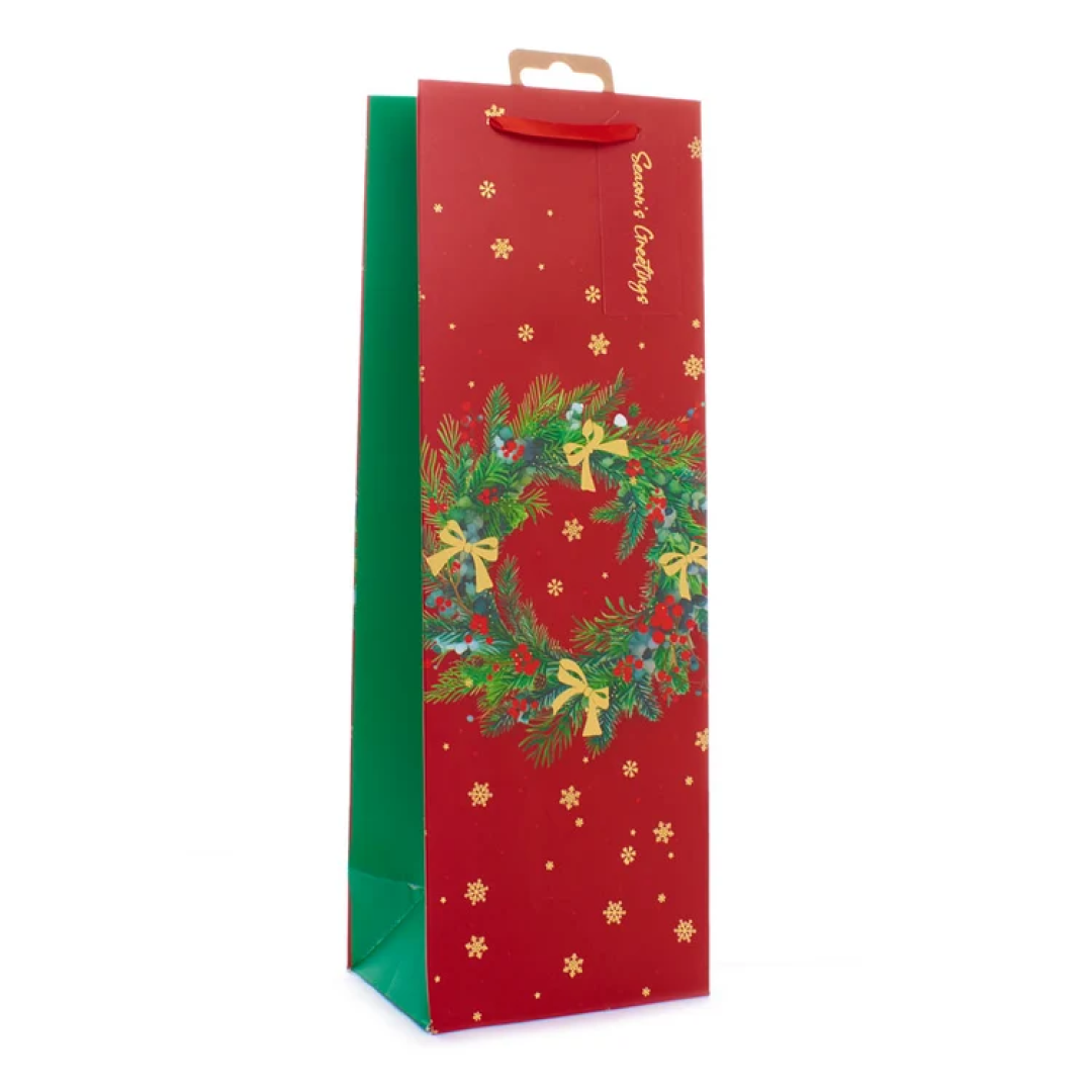 Gift Bag Wreath Bottle 12pk
