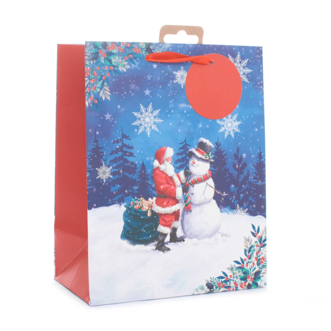 Gift Bag Santa & Snowman Medium 12pk