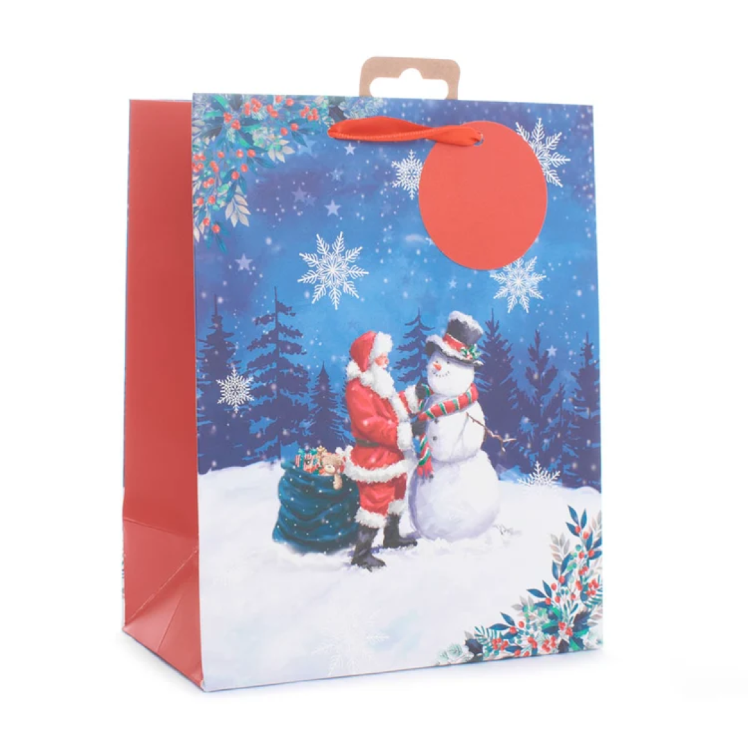 Gift Bag Santa & Snowman Large 12pk