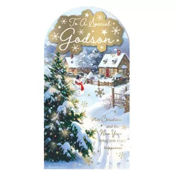 Prelude Platinum C55 Christmas Cards Godson 6pk