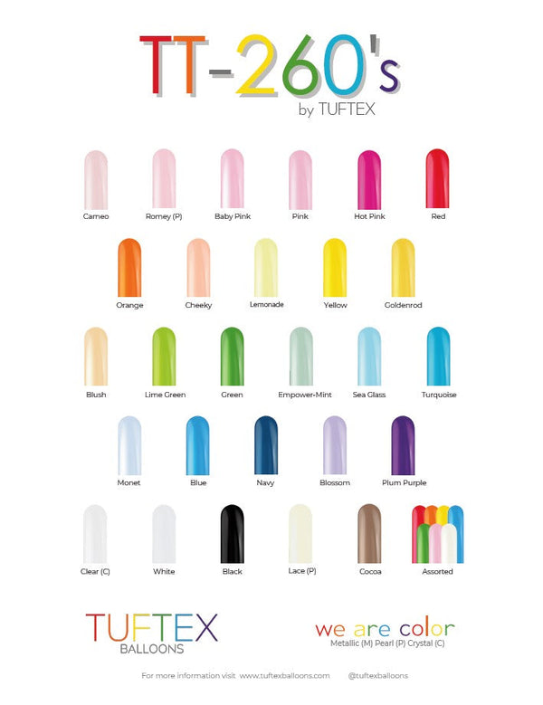 Tuftex 260s Colour Chart