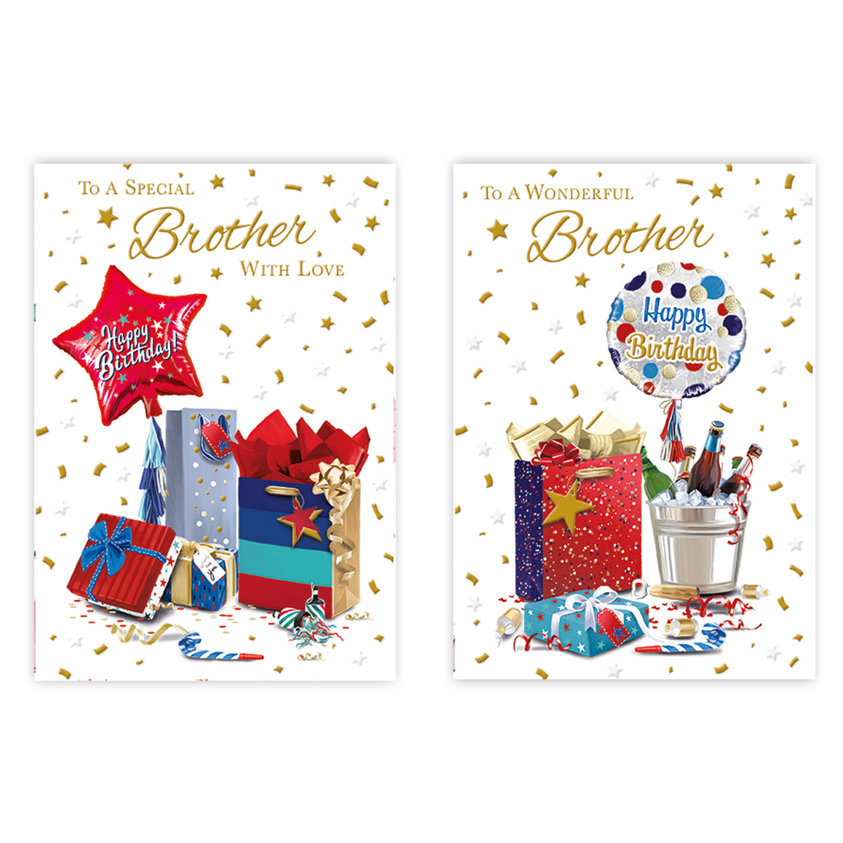 12pk Cards C50 Birthday Brother - Tiger Feet Ireland