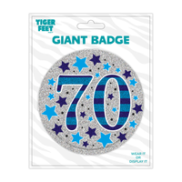 6pk Big Badges Birthday Age 70 - Tiger Feet Ireland